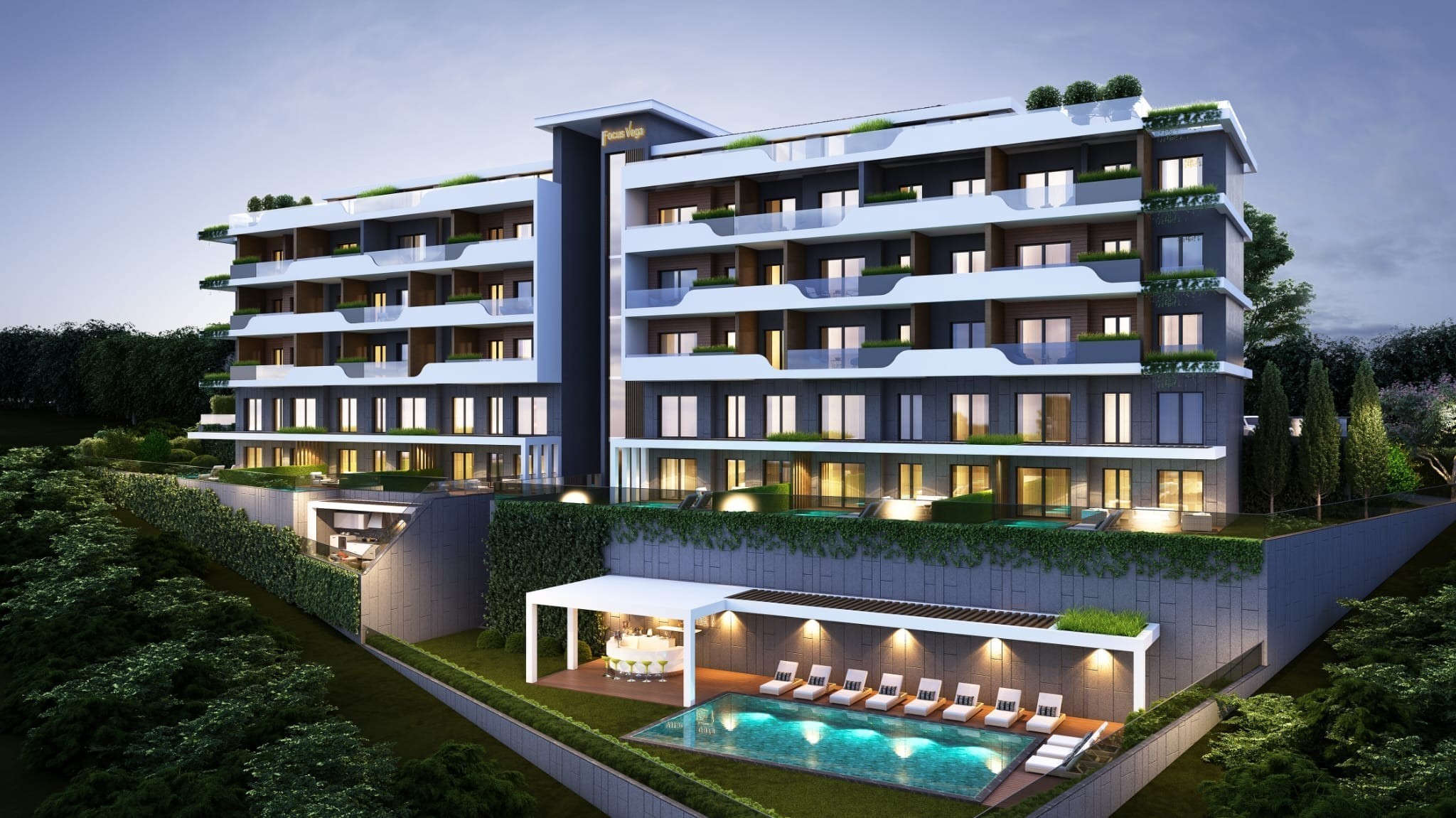 Apartmentprojekt mit Blick auf Meer und Yachthafen ...