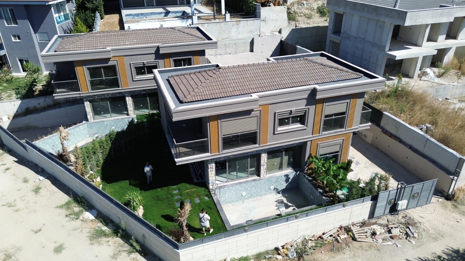 Brandneue Villa mit privatem Pool und Meerblick in Yaylaköy.