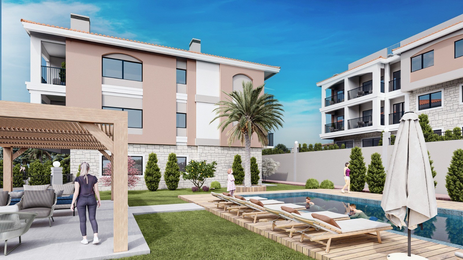 Güzelçamlı'da 1+1 - 2+1 ve 3+1 Dubleks Seçenekli Yeni Proje