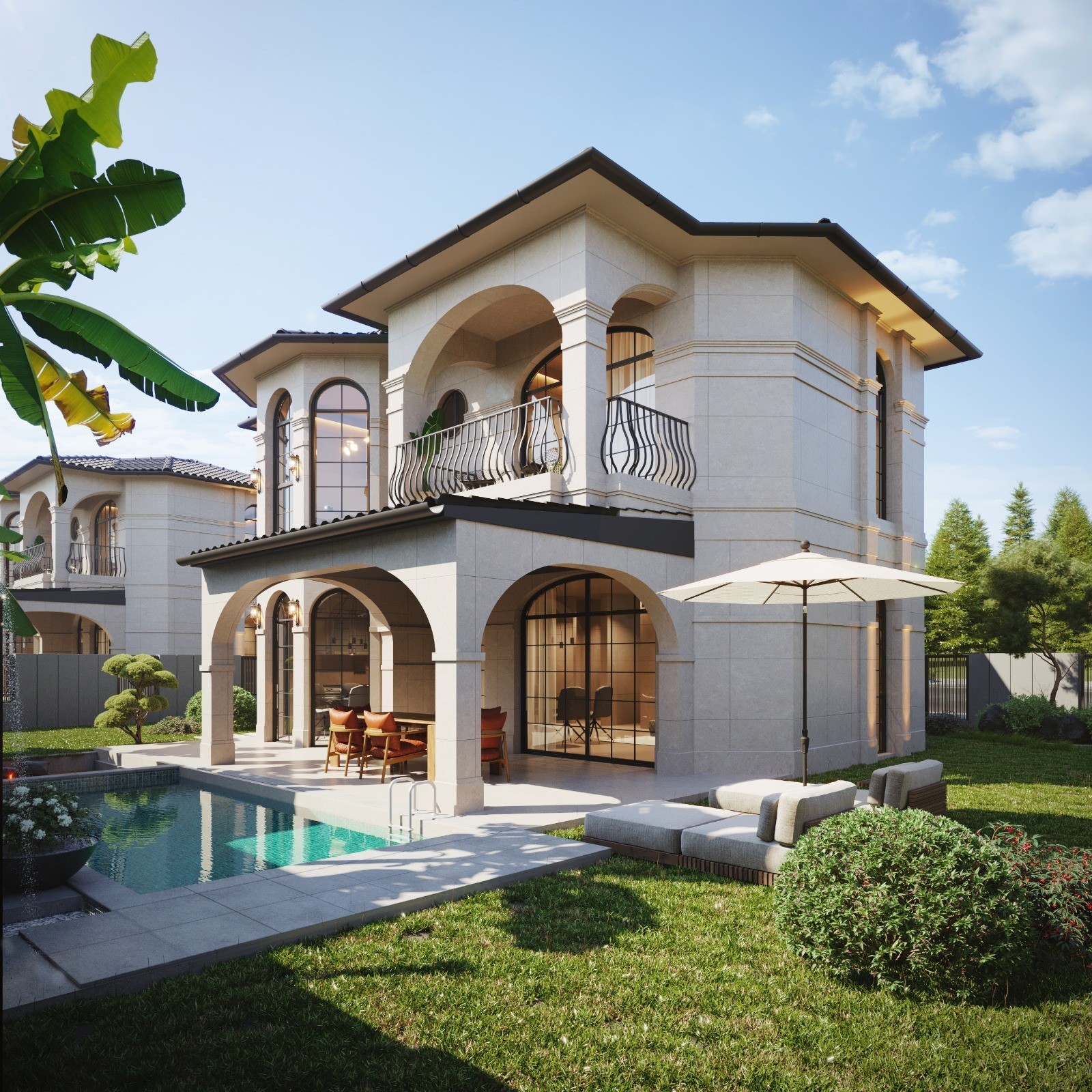 Projekt: 16 Villen mit privaten Pools (3+1 Zimmer)