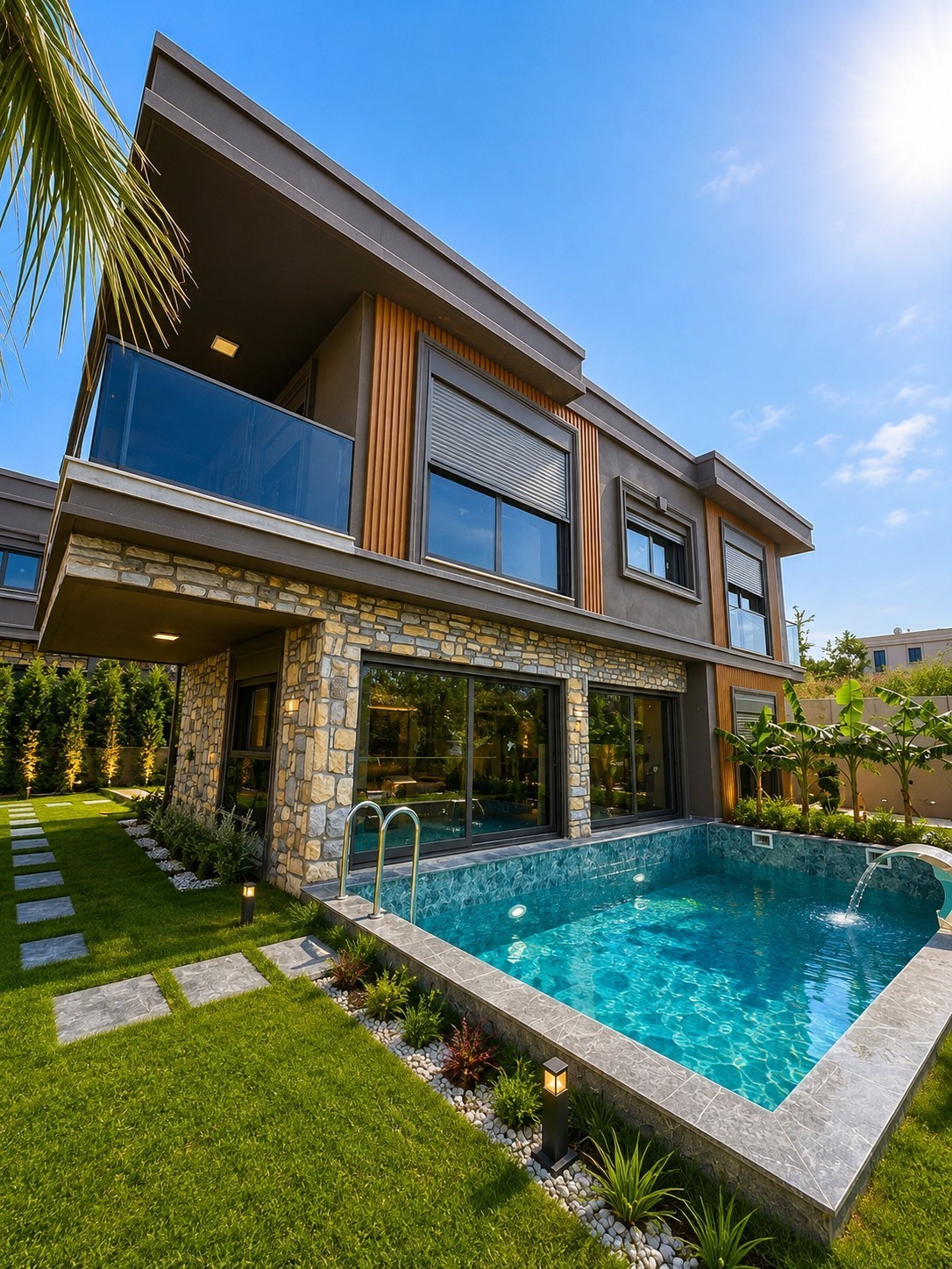 Brandneue Villa mit privatem Pool und Meerblick in Yaylaköy.